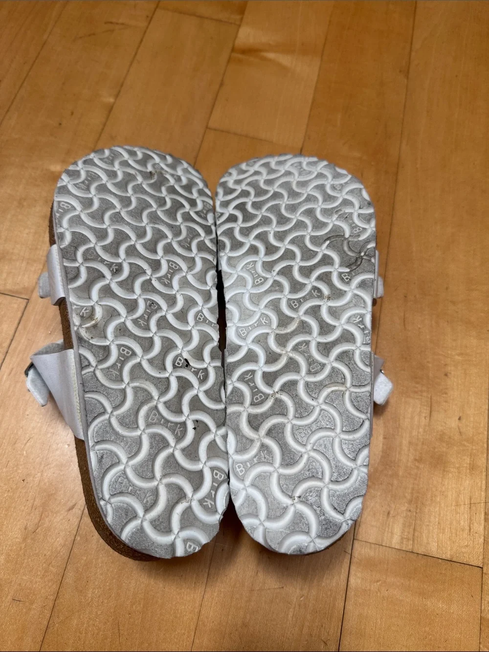 Birkenstock White Mayari-Style Leather Strap Sandals